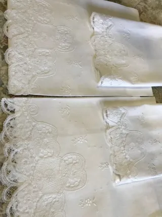 2 Coppie asciugamani/tende lino e Cantù