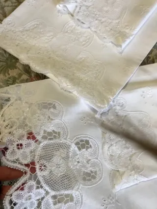 2 Coppie asciugamani/tende lino e Cantù