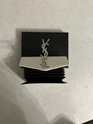 Portafoglio Yves Saint Laurent bianco effetto cocc