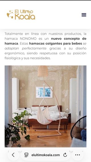 Hamaca colgante marca Nonomo (Koala)