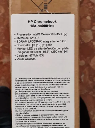 Odenador Portátil Chromebook HP 15a-na0001ns