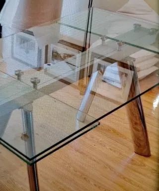 Mesa comedor de cristal