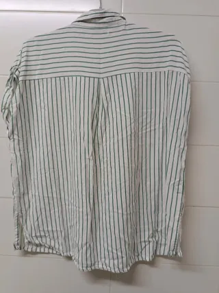 Camisa rayas verticales blancas y verdes - Talla L