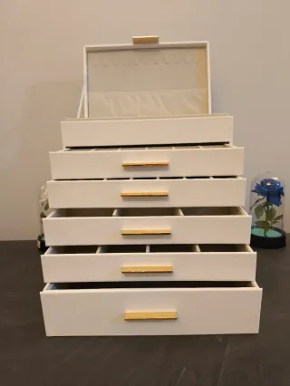 Portagioie grande bianco e oro