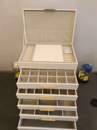 Portagioie grande bianco e oro