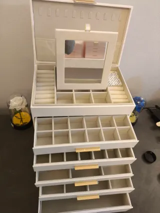 Portagioie grande bianco e oro