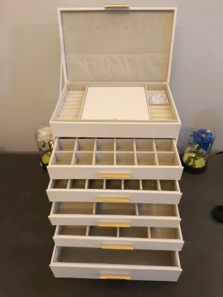 Portagioie grande bianco e oro