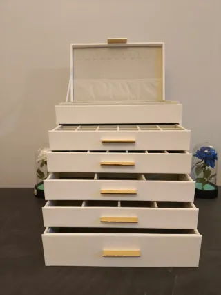 Portagioie grande bianco e oro