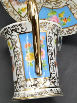 Taza de colección Saxe con platillo