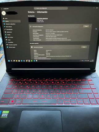 Portátil gaming MSI Thin GF63 11UC batería nueva