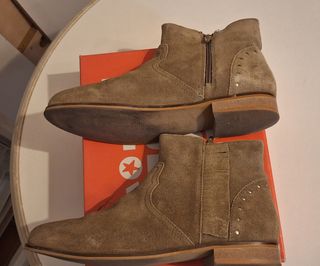 Botín piel plano mujer