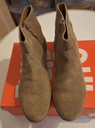 Botín piel plano mujer