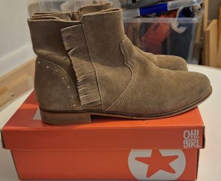 Botín piel plano mujer