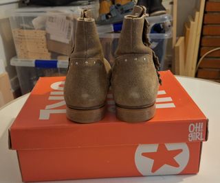 Botín piel plano mujer