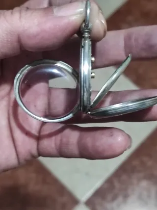 Bonito reloj de bolsillo antiguo de plata 37mm