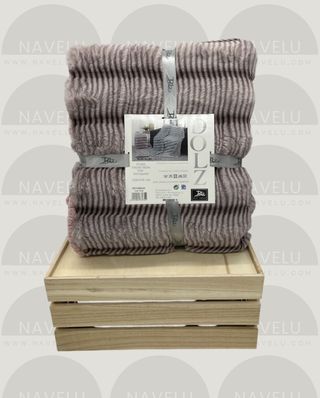 Manta rayas con borreguito rosa