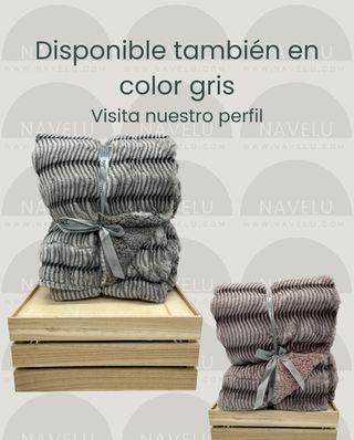 Manta rayas con borreguito rosa