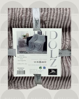 Manta rayas con borreguito rosa