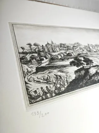 Grabado vista de Guadalajara en el año 1668.