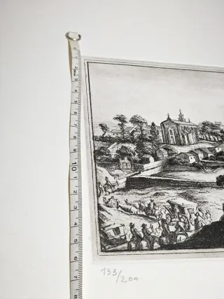 Grabado vista de Guadalajara en el año 1668.