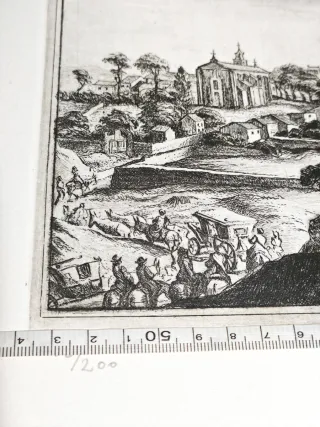 Grabado vista de Guadalajara en el año 1668.