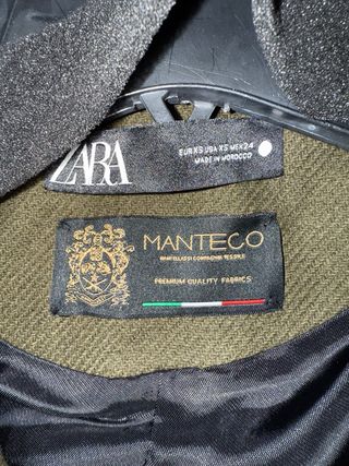 Abrigo lana doble botonadura Zara