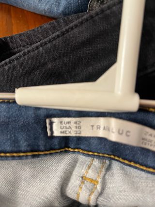 Pantalón pitillo mujer talla 42 Zara azul