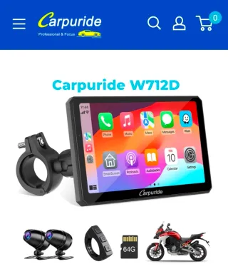 Carpuride Pantalla Carplay Moto