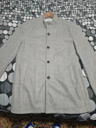 Cappotto slim Fit xxl Nuovo grigio in panno tratt.