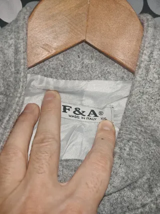 Cappotto slim Fit xxl Nuovo grigio in panno tratt.