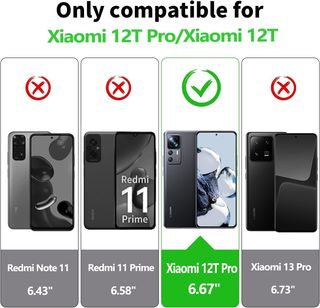 2 Cover per Xiaomi 12T Pro/Xiaomi 12T 5G + 2 vetri