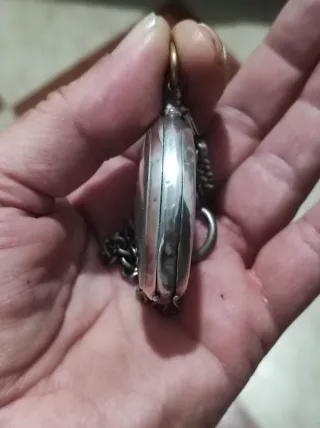 Bonito reloj de bolsillo antiguo de plata 47 mm