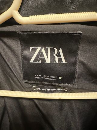 chaqueta de zara negra talla xs