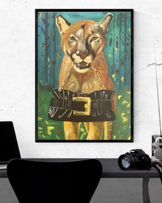 Cuadro pantera con bolso original unico