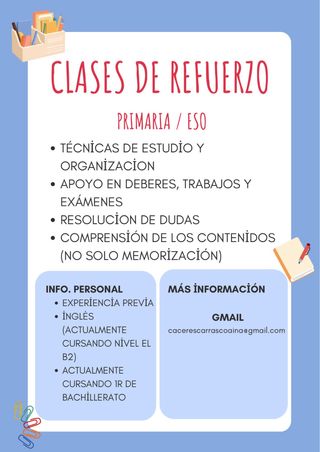 Refuerzo clases particulares