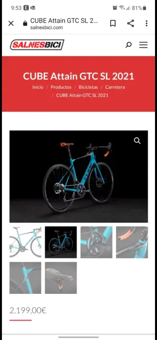 Bicicleta Cube Attain GTC SL