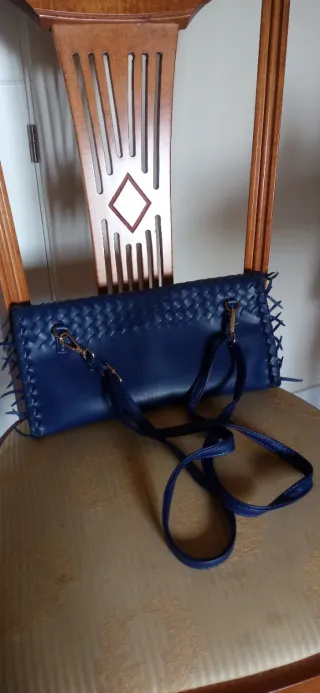Bolso Azul Estilo Bottega Veneta Nuevo polipiel