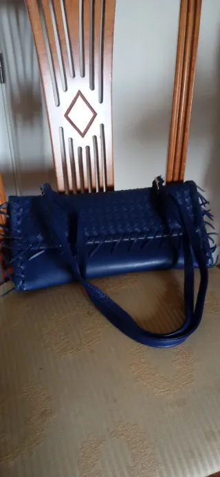 Bolso Azul Estilo Bottega Veneta Nuevo polipiel