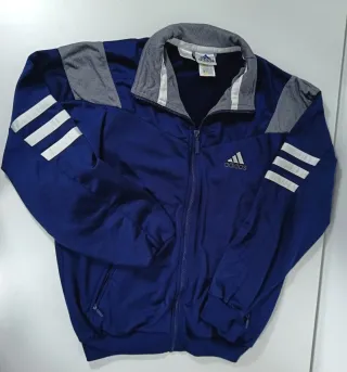 Chaqueta Track Top Adidas Vintage 90s - Azul/Gris