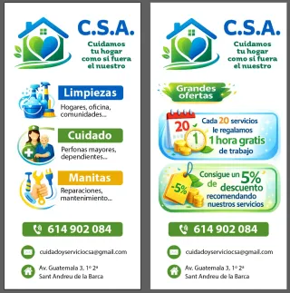 Ofrece servicios de limpiezas, acompañamiento