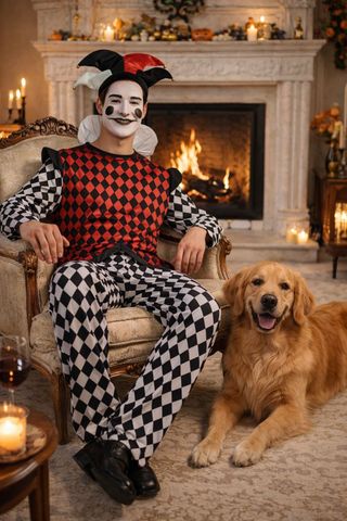 Disfraz Carnaval Arlequín adulto M-L Kimokawaii