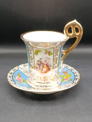 Taza con platillo Saxe de colección