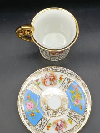 Taza con platillo Saxe de colección