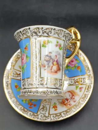 Taza con platillo Saxe de colección