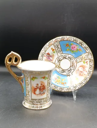Taza con platillo Saxe de colección