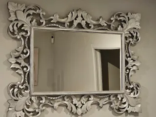 Espejo de madera en plata