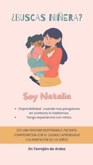 Niñera, cuidadora de niños, caguro