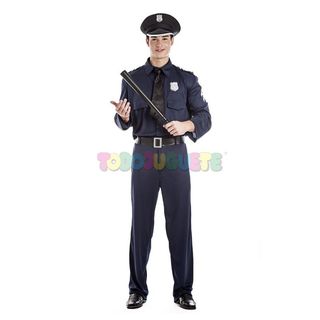 Disfraz Carnaval Policía Hombre Talla S Kimokawaii