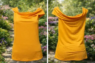 Blusa Amarilla Cuello Drapeado