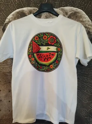 Maglietta con stampa anguria e fiori